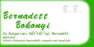 bernadett bokonyi business card